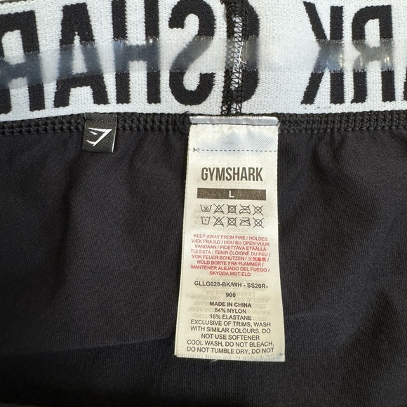 GYMSHARK leggings with logo WAISTBAND in BLACK, size LARGE - Picture 3 of 3